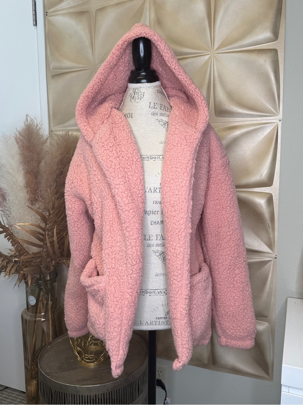 Hollister Pink Hooded Teddy Jacket